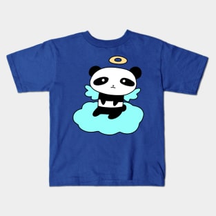 Angel Panda Sitting on a Cloud Kids T-Shirt